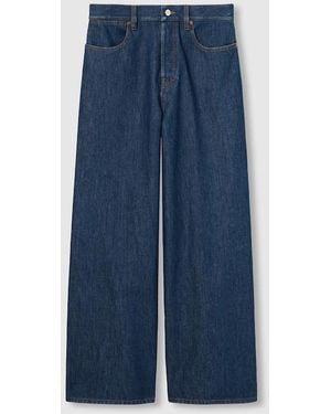 Gucci デニム ワイドレッグ パンツ, ブルー, ウェア