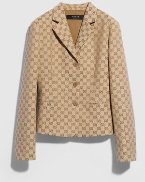 Gucci Gg Cotton Canvas Jacket - Natural