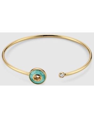 Gucci Interlocking 18K Bangle Bracelet - Metallic
