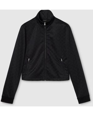 Gucci Gg Jersey Jacquard Zip Jacket - Black