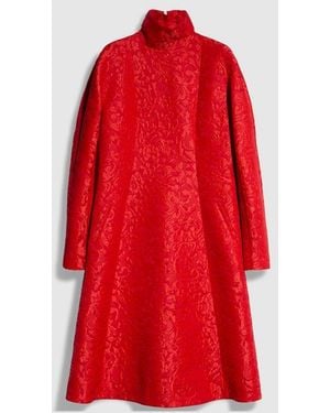 Gucci Floral Wool Brocade Dress - Red