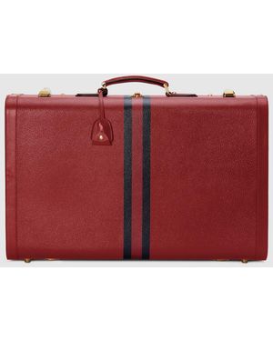 Gucci Savoy〕ラージ スーツケース, レッド, レザー