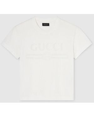 Gucci Cotton Jersey T-Shirt With Devoré Detail - White