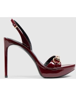 Gucci Donna Platform Sandal, Leather - Red