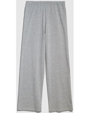 Gucci Wool Silk Leisure Pants With Embroidery - Gray