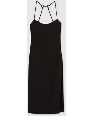 Gucci Silk Dress With Crystal Horsebit - Black