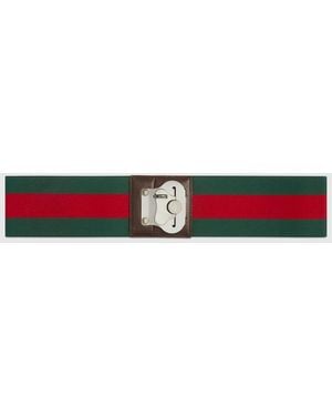 Gucci エラスティック ウェブ ストライプ ラゲージ バンド, レッド, ファブリック