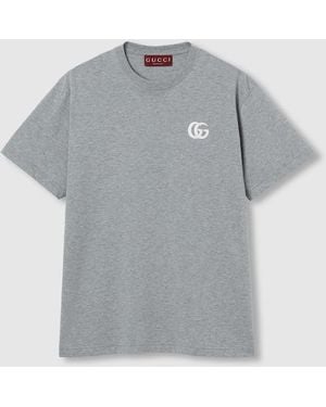 Gucci Cotton Jersey T-Shirt With Embroidery, Ready-To-Wear - Gray