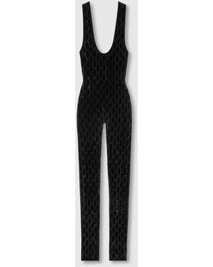 ワンピース GUCCI Black Denim Jumpsuit Women's Gucci Jumpsuits and rompers | Lyst