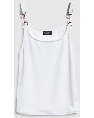 Gucci Viscose Crêpe Jersey Top With Horsebit, Size Xs, Ready-To-Wear - White