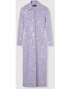 Gucci Embroidered Sequin Polo Dress, Ready-To-Wear - Purple