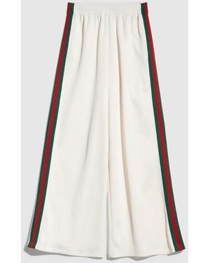 Gucci Rib Cotton Jersey Leisure Pants With Web, Size Xxl, Ready-To-Wear - Natural