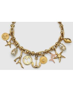 Gucci グッチ シンボル チェーン ネックレス, ゴールドトーン メタル - メタリック