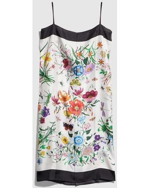 Gucci Printed Silk Twill Dress, Size 48 It, Ready-To-Wear - White