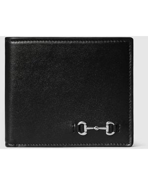 Gucci ホースビット付き コインウォレット, ブラック, レザー