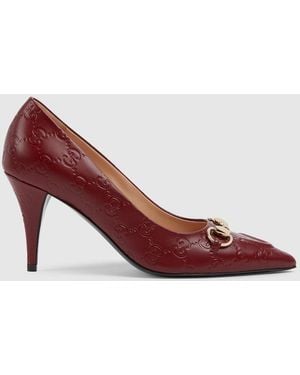 Gucci Pump With Horsebit, Uk - Red