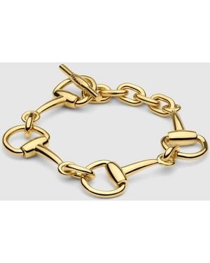 Gucci Horsebit Chain Bracelet, Size L, -Toned Metal - Metallic