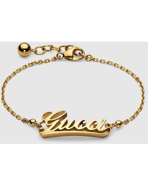 Gucci スクリプト チェーン ブレスレット, ゴールドトーン メタル - メタリック