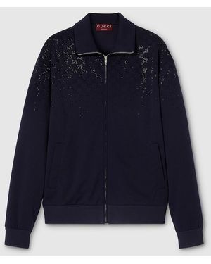 Gucci Technical Jersey Zip Jacket in Black for Men | Lyst