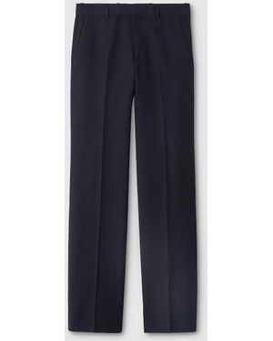 Gucci Wool Gabardine Pants With Embroidery - Blue