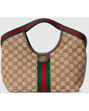 Gucci Giglio Small Tote Bag - Brown