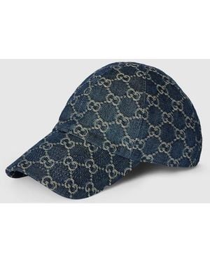 Gucci Gg Cotton Denim Baseball Hat, Size L, Cotton - Blue