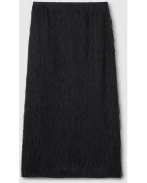 Gucci Fringed Fil Coupé Fabric Skirt - Black