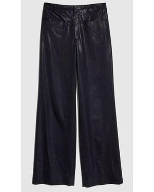 Gucci Pinstripe Chintzed Wool Blend Pants, Size 54, Ready-To-Wear - Blue