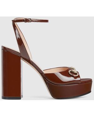 Gucci Horsebit Platform Sandal, Leather - Brown