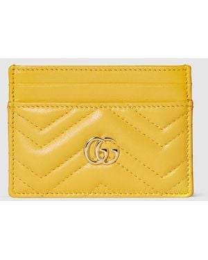 Gucci Gg Marmont Card Case, Leather - Yellow