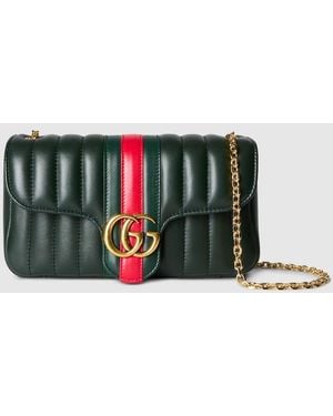 Gucci Jetset Gg Marmont Small Shoulder Bag, Leather - Green