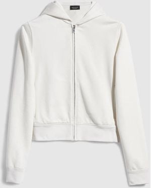 Gucci Cotton Silk Jersey Zip Sweatshirt, Size Xxs, Ready-To-Wear - White