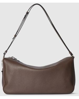 Gucci Half Horsebit Crossbody Bag, Leather - Brown
