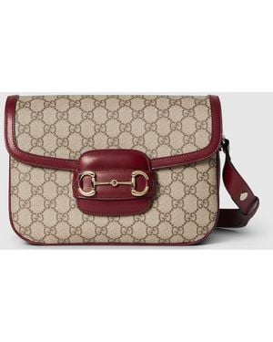Gucci 〔グッチ ホースビット 1955 ソフト〕 ミディアム ショルダーバッグ, ボルドー, Ggキャンバス - マルチカラー