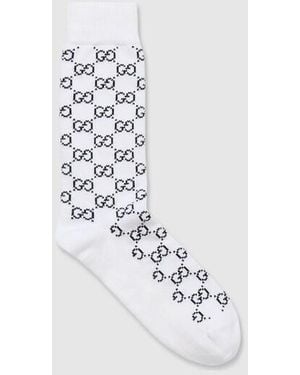 Gucci Gg Cotton Blend Socks - White