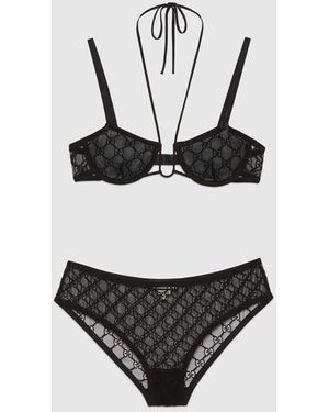 GUCCI GG エンブロイダリー ランジェリー セット ブラック GUCCI GG エンブロイダリー ランジェリー セット ブラック