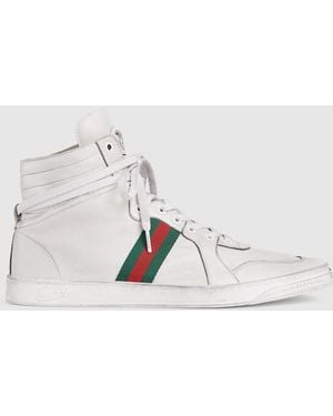 Gucci Stretch High-Top Sneaker, Uk - White