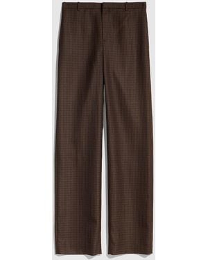 Gucci Gingham Polyester Wool Pants, Size 42 It, Ready-To-Wear - Brown