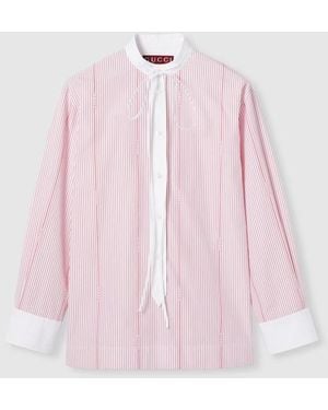 Gucci コットン フィルクーペ シャツ, ピンク, ウェア