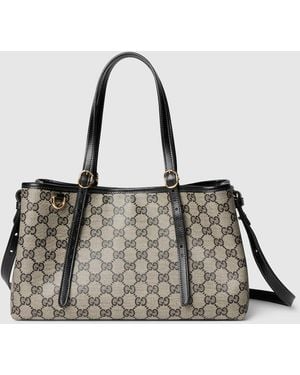 Gucci Gg Emblem Medium Tote Bag - Gray