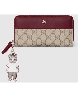 Gucci 日本限定 ヒグチユウコ バイカラー ジップアラウンドウォレット, ボルドー, Ggキャンバス - パープル