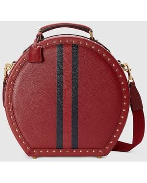 Gucci Savoy〕スモール ハットボックス, レッド, レザー