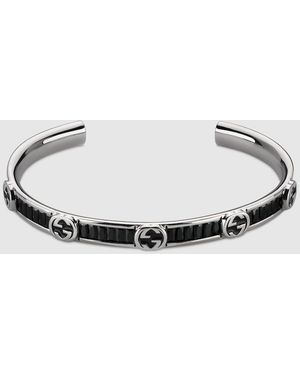 Gucci Interlocking Crystal Bangle Bracelet - Metallic