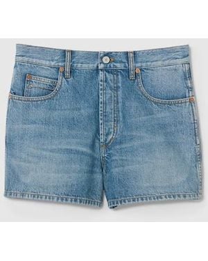 Gucci Regular Denim Shorts With Horsebit, Ready-To-Wear - Blue