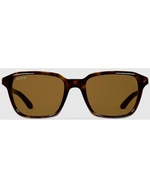 Gucci Square Frame Sunglasses - Brown