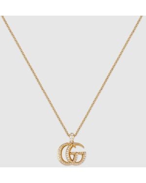 Gucci Gg Marmont Pendant Necklace - Metallic