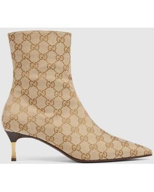 Gucci Bombshell Bootie, Gg Canvas - Natural