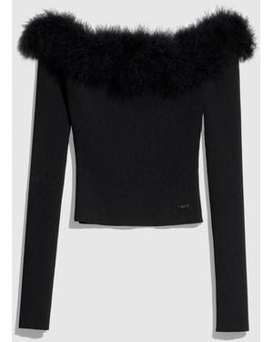 Gucci Rib Viscose Off-The-Shoulder Top, Size Xxl, Ready-To-Wear - Black