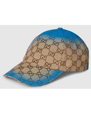 Gucci Ggキャンバス ベースボールキャップ, ベージュ, Ggキャンバス - ブルー
