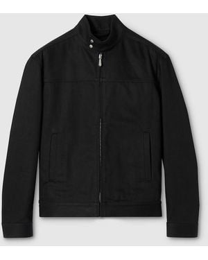 Gucci Cotton Denim Jacket With Horsebit - Black